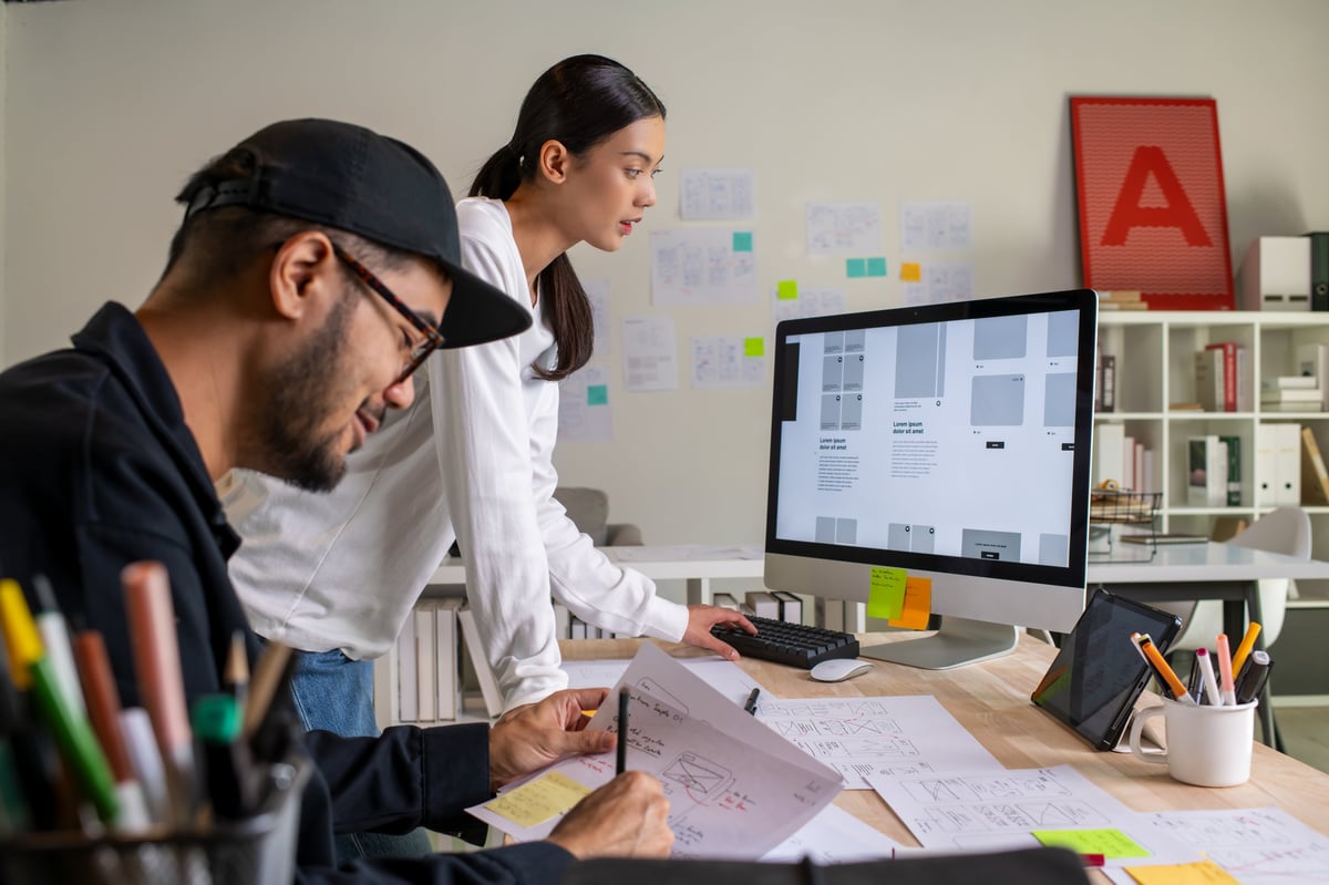 Baseline Digital Co. team collaborating on web design